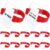 Epakh 30 Pcs Arm Badge Holder Armband ID Card Holder with Hook and Loop Fastener Clear Plastic Name Tag Badge Carrier, Universal Size (Simple Strips,Red)