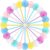Epakh 36 Pcs Fluffy Pompom Ballpoint Pens, Cute Kawaii Plush Fuzzy Pens with Black Gel Ink, Macaron Color Back to School Supplies for Girls Women Teachers Office (6 Colors)