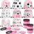 Equsion 32 Pcs Pink Bow Soccer Party Favors Set 16 Drawstring Goodie Bags 16 Silicone Wristband Snack Treat Candy Bags Motivational Bracelets Sports Birthday Party Supplies Decorations