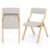 ERGOMASTER Folding Dining Chairs Set of 2, Gray & Natural