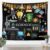 Erosebridal Science Theme Tapestry for Boys Girls Back to School Gifts Tapestries,Math Science Wall Art Science Formula Wall Decor Teens Kids Math Equation Tapestry Black,59”X82”