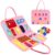 Esjay Busy Board, Montessori Toys to Learn Fine Motor Skill, Sensory Board, Toys Gifts Girls Boys 3+ Year Old, Learning Activities for Travel Airplane,Pink Alphabet