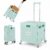 Eslyde Folding Utility Cart Portable Rolling Crate Handcart Shopping Trolley Collapsible Tool Box, with Lid, Basket on 4 Rotating Wheels, for Grocery, Garden, Office, Storage, Teacher, Tool (Green)
