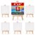 ESRICH 6 Pack Mini Canvas with Easel Set, 4×4” Small Canvases for Painting