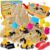 ESSENSON Construction Sensory Bin – Play Sand Kit with Toy Truck and 4lbs Magical Sand, Pretend Play Beach Sensory Toy Sandbox, Kids Gifts for Girls and Boys
