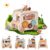 Etucdose Wooden Activity Cube 8-in-1 Montessori Toys | Multifunctional Early Educational Learning Toys | Wooden Toy for Baby Shape Sorter Xylophone Animal Travel Bus Boy Girl Birthday Gift（Beige Bus）