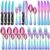 EUIRIO 24 Piece Rainbow Silverware Set with Steak Knives Stainless Steel Flatware Set for 4 Cutlery Utensil Set Includes Knife Spoon and Fork Mirror Polished Dishwasher Safe for Home Restaurant