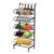 euppaury 5-Tier Utility Kitchen Cart Storage, Fruit Vegetable Basket, Rolling Utility Carts, Metal Wire Storage Basket Cart for Fruit Potato Onion Vegetable Snack Produce, Black Black