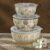 Euro Ceramica Ella 3 Piece Nesting Storage Bowls Set with Lids Assorted Multicolor Asian Floral Design, 82Fl oz