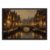 European Canal Cityscape Black Framed Canvas Print Wall Art