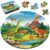EVERJOYCRAFT 70 Piece Round Large Dinosaur Floor Puzzles Hands-On Learning Educational Jigsaw Puzzles Prehistoric Dino Volcanoes Floor Puzzle Christmas Birthday Easter Gift for Dinosaur Lovers