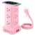 Extension Cord with Multiple Outlets, SMALLRT Outlet Extender with 12 AC Outlets 4 USB, 6.5FT Power Strip Tower for Home Office Supplies, Pink