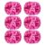 Extpro 6Pcs Cheerleading Pom Poms Matte Metallic Foil Cheer Pompoms with Baton Handle, Kids Adults Team Spirit Cheering Stuff for Sports Games Carnival (Mix Rose Pink)