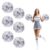 Extpro 6Pcs Cheerleading Pom Poms with Finger Holes Metallic Foil Cheer Pom Poms for Dance, Matches, Team Spirit Sports, Stage Performance, Carnival Celebration (6pcs-Silver)