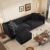 Eyisean 97.7″ 3-in-1 Convertible Queen Sleeper Sofa with Ottoman, Button Tufted Pull Out Sofa Bed, Vintage Deep Seat 4 Seater Velvet King Size Couch Bed for Apartment Small Space Living Room（Black）