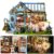 Fabater DIY Wooden Mini Toy House Miniature Assembly Dollhouse for Gift Home Collection, 3D LED Dollhouse Kit with Furniture, Creative Building Project for Adults Teens 14+