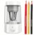 Fabater Portable Rechargeable Electric Pencil Sharpener, 5-Second Fast Auto Stop Pencil Sharpener for No.2 Colored Pencils, Adjustable Sharpness with Helical Blade for Home School (White)