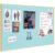 Fabric Bulletin Board 30×20 inches, Golden Aluminum Framed Wall Pin Board