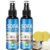 Fabric Cleaner Spray Kit, 3.55 oz Waterless Upholstery Stain Remover with Cleaning Sponge – Quick Dry Portable Cleaner for Sofa, Couch, Carpet, Car Interior, Furniture (2PCS+2*Sponge)