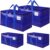 FabSpace Moving Storage Bags, Moving Supplies Packing Boxes for Moving, Camping, College Dorm Room Essentials for Girls, Blue Tote Bags, Heavy-Duty Storage Bins With Lids And Zippers, 125L 4 Pack