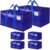 FabSpace Moving Storage Bags, Moving Supplies Packing Boxes for Moving, Camping, College Dorm Room Essentials for Girls, Blue Tote Bags, Heavy-Duty Storage Bins With Lids And Zippers, 93L 6 Pack