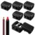 Faccito 6 Pcs Makeup Pencil Sharpener with Cover, Lip Liner Pencil Sharpener, Dual Hole Cosmetic Manual Tools for Eyeliner, Lip Liner, Eyebrow, Back to School Gifts for Classroom (Black)