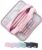 FAHZON Cute Pencil Case, 3 Large Compartments Pencil Pouch, Elastic Pen Slots&Mesh Pockets for Stationery, Pencil Bag for School Supplies with Zipper for Girls Boy Women Teens Adults-Pink