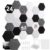 Fainne 24 Pack Hexagon Cork Board Alternative 12” Felt Bulletin Bulk Self Adhesive Pin Wall Tiles with 50 Pushpins, 150 Adhesive Tabs for Photos Memos Office Home