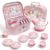 Fairy Toona Dreamy Unicorn Tea Party Set for Little Girls Ages 3-6, 15-Piece Pretend Play Kitchen Toys with Teapot, Cups, Plates & Storage Case, Princess Gift Set