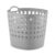 FALAH Carry-All Tote with Handles, Breathable Woven Plastic Storage, Gray Utility Shopping Tote for Laundry, Groceries, Household Organization and Everyday Use