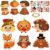 Fall Crafts for Kids Adults 24 Sets DIY Animal Ornament Thanksgiving Stickers Make Your Own Turkey Scarecrow Pumpkin Owl Arts and Crafts Decorations for Autumn Harvest Home Classroom Party Favors