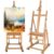 Falling in Art Extra Large H-Frame Studio Easel, Solid Beechwood Artist Easel with Storage Tray, Adjustable Canvas Holder Stand with Rolling Wheels for Painting Adult