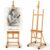 Falling in Art Large H-Frame Studio Artist Easel, Adjustable Beechwood Painting Easel Stand, Movable Floor Easel Holding Canvas up to 51 Inches, Natural