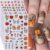 Fall Pumpkins Nail Art Stickers Decals 3D Self-Adhesive Fall Nail Decals 6PCS Cute Fruit Leaf Design Thanksgiving Halloween DIY Manicure Decorations for Women Salon Manicure Kit
