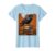 Fall Teacher Crow on Books Illustration T-Shirt, Women, Baby Blue, Large