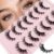 False Eyelashes Strips Wispy Lashes D Curl Cat Eye Lashes Clear Band Manga Lashes Natural Look Fox Eye Fake Lashes Fluffy Faux Mink Strip Lashes 7 Pairs Pack By NINGLASH