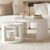 FAME HOME Round Nesting Coffee Table Set of 2, 31.5 and 18 in, White