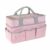 Fancyes Craft Storage Pouch Utility Tote Multi Compartment Organizer with Handle Oxford Cloth and Foldable Design for Teachers Crafters Suitable for Classroom, Pink Gray