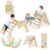 FANTASK 4-in-1 Indoor Climbing Frame with Climbing Triangle & Climbing Arch & Ramp, Climbing Triangle Wood Freely Combinable, Rung Triangle for Toddlers from 1 Year (Colourful)