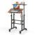 FANTASK Computer Desk Height Adjustable, Mobile Standing Desk with Wheels, Tilting Table Top & 2 Hooks, Home Office Laptop Trolley for Home, Office (Walnut)