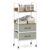 FANTASK Drawer Trolley, Rolling Container, 3-Tier Trolley with 2 Fabric Drawers, Shelf & 4 Wheels, Metal Frame for Home & Office, 30 x 43.5 x 96 cm