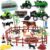 Farm Animals Figures Playset, 40 Pcs Farm Toy Tractor with Plastic Farm Animals Figurines, Farmer and Fence Farm Playset, Farm Figures Farmer Truck Toy with Trailer for Kids Boys Girls Toddlers 3+