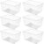 Faryuan 6 Pack Clear Plastic Storage Bins, 11″ Large Pantry Organizer Bins with Handles, Plastic Containers for Refrigerator,BPA-Free Perfect for Kitchen,Fridge,Cabinet,Pantry(Cream)
