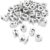 FASHEWELRY 50Pcs Silver Large Letter Beads, UV Plating 21mm Big Alphabet Beads Random Mixed Metallic Large Hole Paracord Bead Spacer for Keychains Bracelets Bag Charms Shoelaces