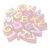 FASHEWELRY 90Pcs Rainbow Iridescent Chunky Letter Beads 20mm Big Alphabet Beads for Bracelets, Bubble Initials Bead for Paracord Keychains Making Bag Charm Shoelaces (Misty Rose)