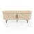 fautostary TV Stand 58″ Oak Fluted Sliding Door Media Console Oval Tabletop