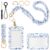 Fayoo Scrunchie Lanyard with ID Badge Holder for Women – Blue Flower