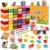Fcoget Air Dry Clay- Ultra Light Modeling Clay Set with 6 Shareable Jars & 48 Color Refill Packs, 12 Molds, 3 Tools No-Mess Magic Clay Arts and Crafts Gift Toddlers