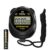 FCXJTU Simple Stopwatch Timer, Single Lap Stopwatch Countdown Timer, No Hourly Beep, On/Off, AAA Battery(Included), Large Display, Easy to Use, Ideal for Kids Coaches Black