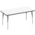 FDP Dry-Erase Rectangle Activity School and Office Table (30 x 60 inch), Standard Legs with Swivel Glides, Adjustable Height 19-30 inches; Quick Ship Single Box – Whiteboard Top and Black Edge
